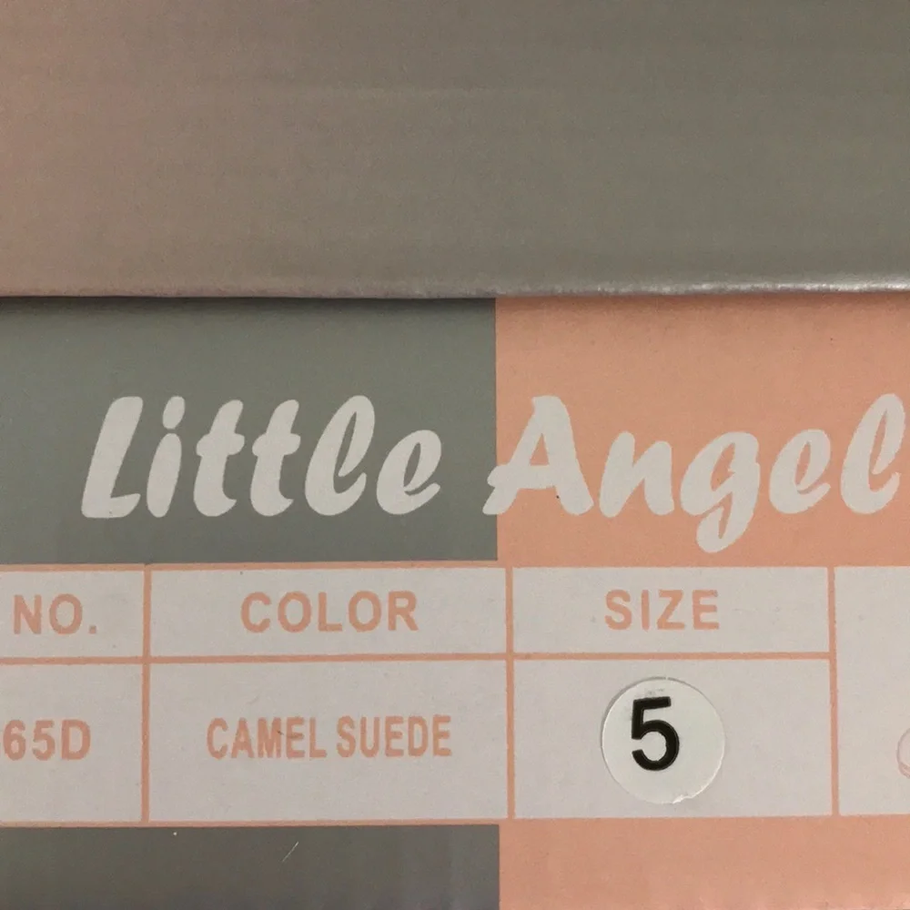 Little Angel Suede Camel Lace &Bow Toddler Boots